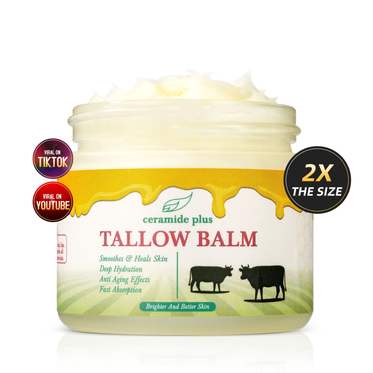 Whipped Beef Tallow Balm,Manuka Honey & 100 %Grass-Fed,2oz, Unscented, Skin Care,Face cream,Body Lotin and Lip balm for Sensitive Skin